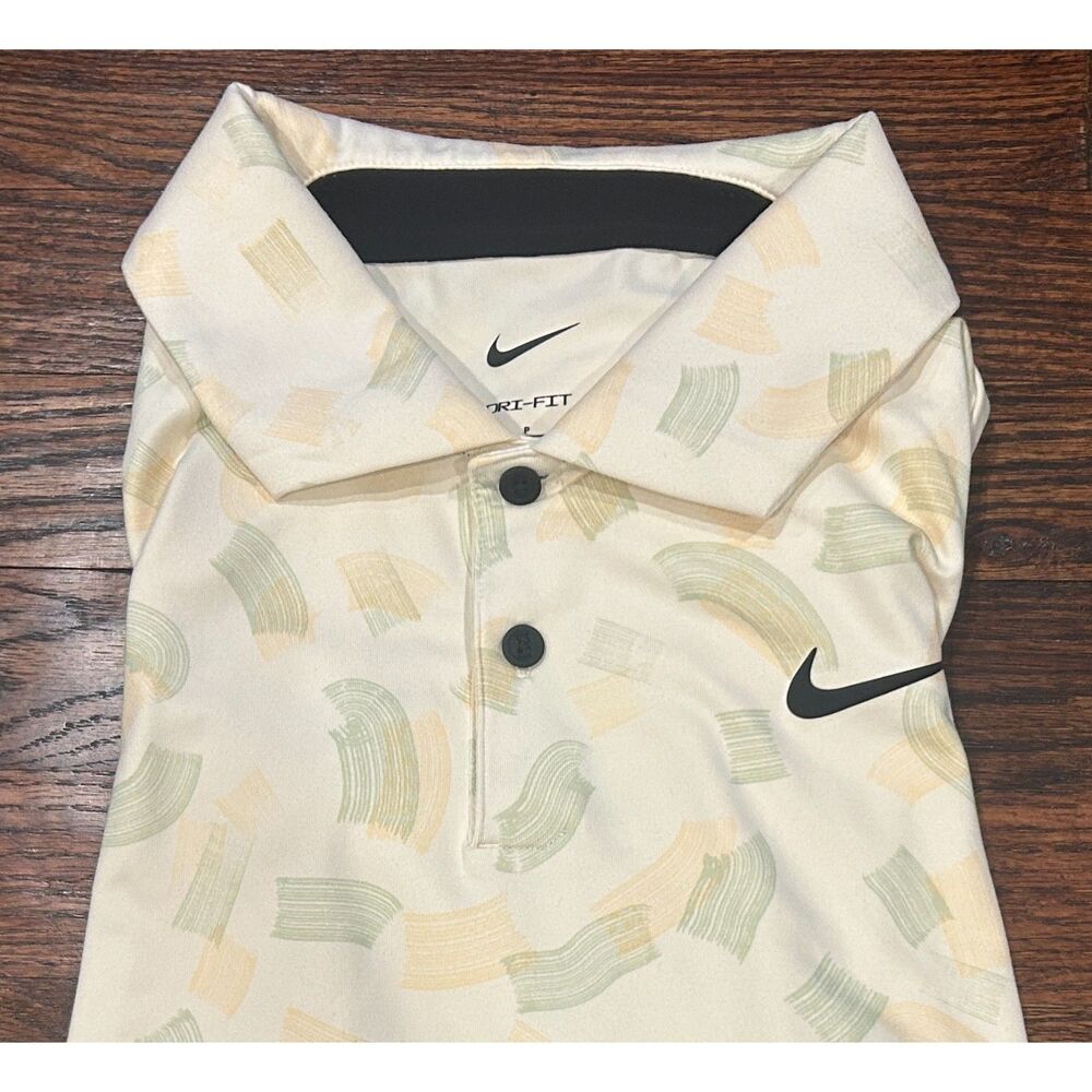 Nike Dri-Fit Polo Golf Shirt Yellow Green Men's Size Small